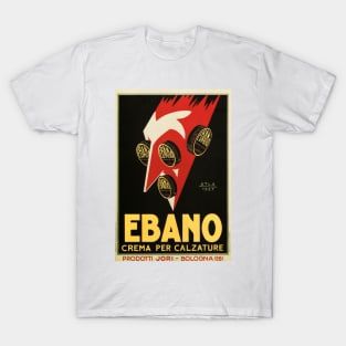 Ebano Leather Cream Art Deco Advertisement Vintage Italy Advertising T-Shirt
